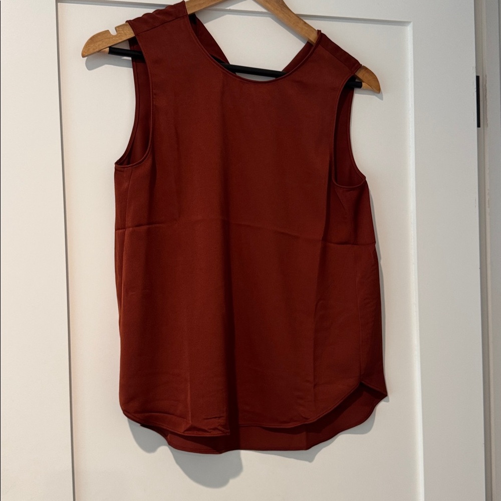 Sleeveless Rust Blouse